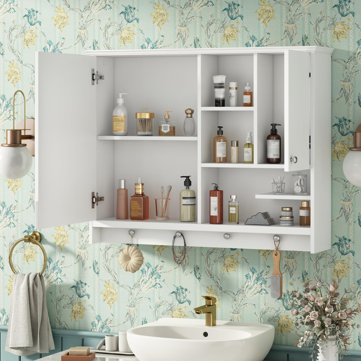 30 36 Inch Wall Mounted Medicine Cabinet, Bathroom Storage Cabinet