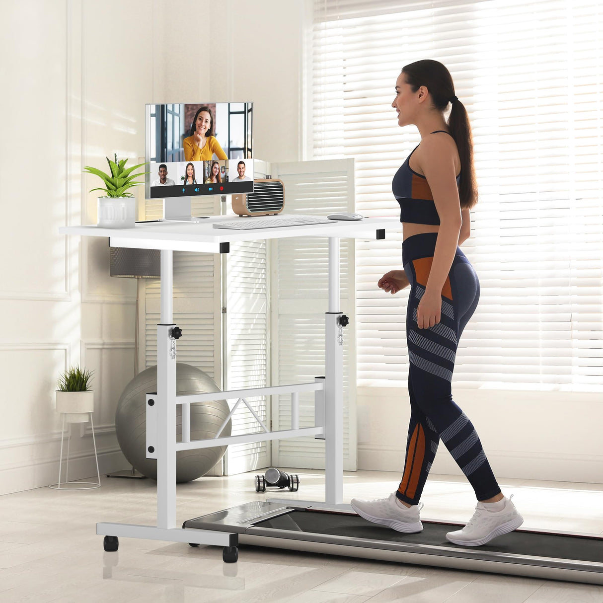 Standing Desk, 47 x 24 Inches Electric Height Adjustable Desk with 3 AC Outlets & 2 USB