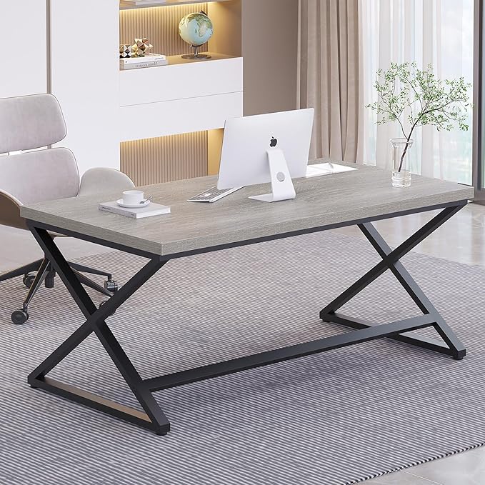 Black Computer Desk, Simple Work Desk for Home Office