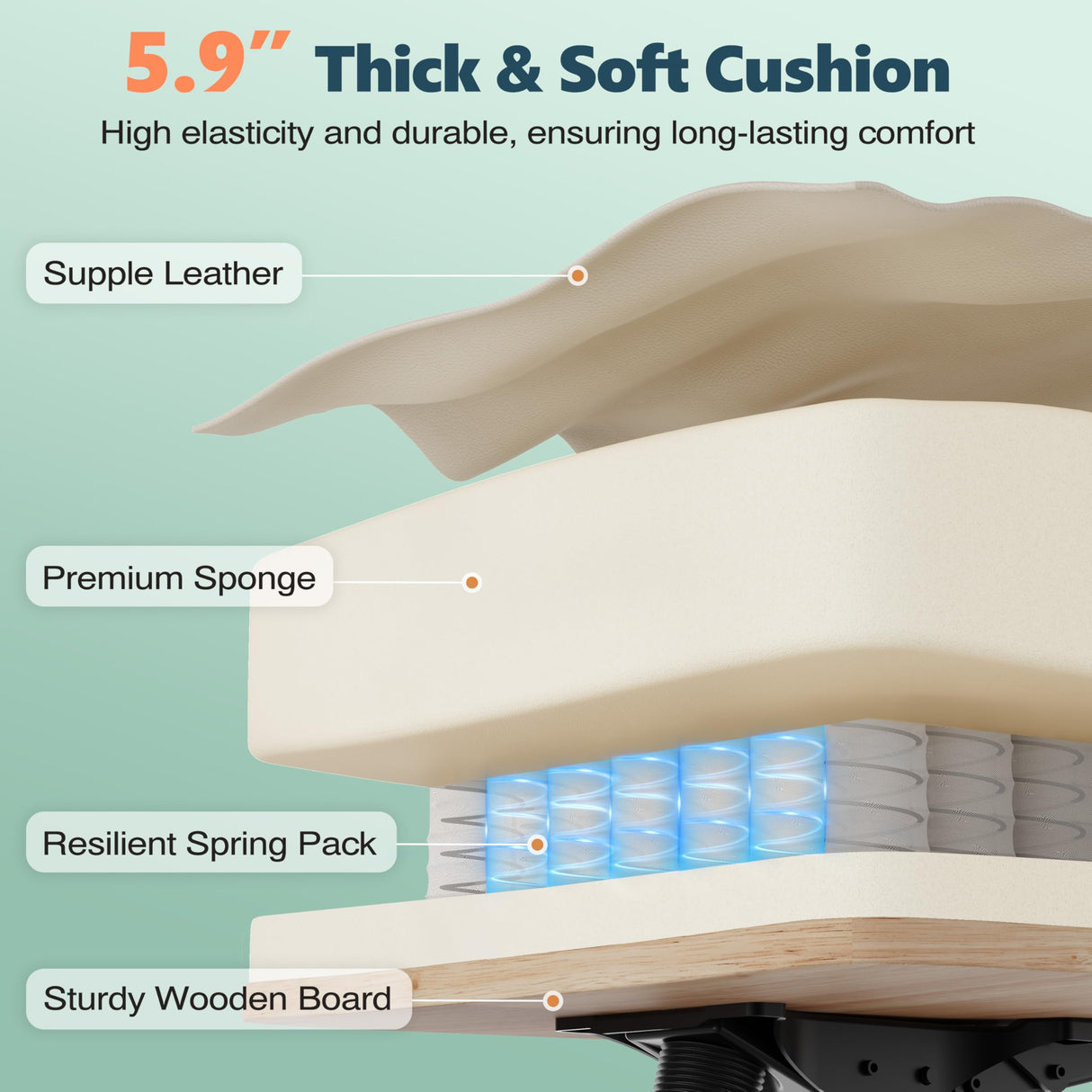 Criss Cross Office Chair with Footrest - Big and Tall Executive Desk Chair