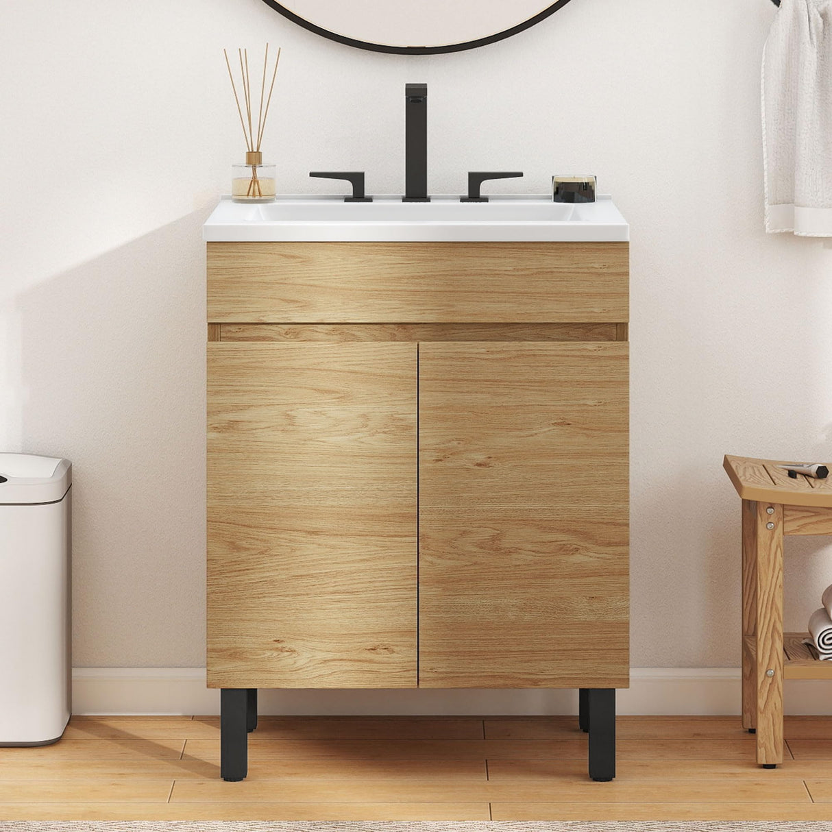 24 Inch Bathroom Vanity with Sink, Bathroom Cabinet Vanity for Small Space