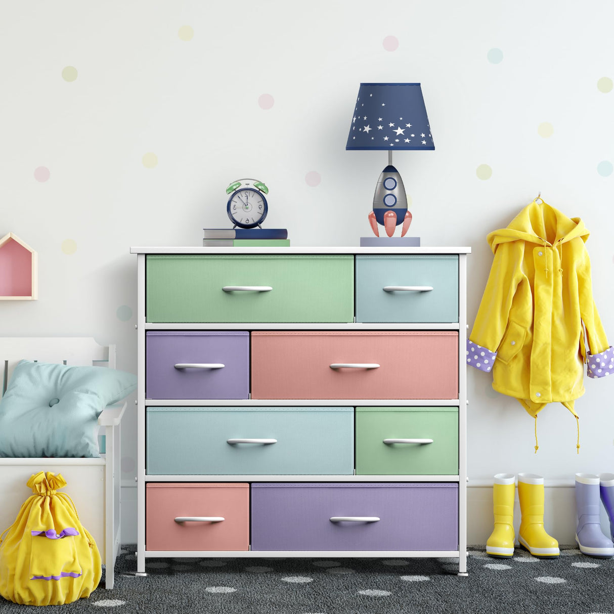 Dresser with 8 Drawers - Furniture Storage Chest for Kidās, Teens, Bedroom, Nursery,