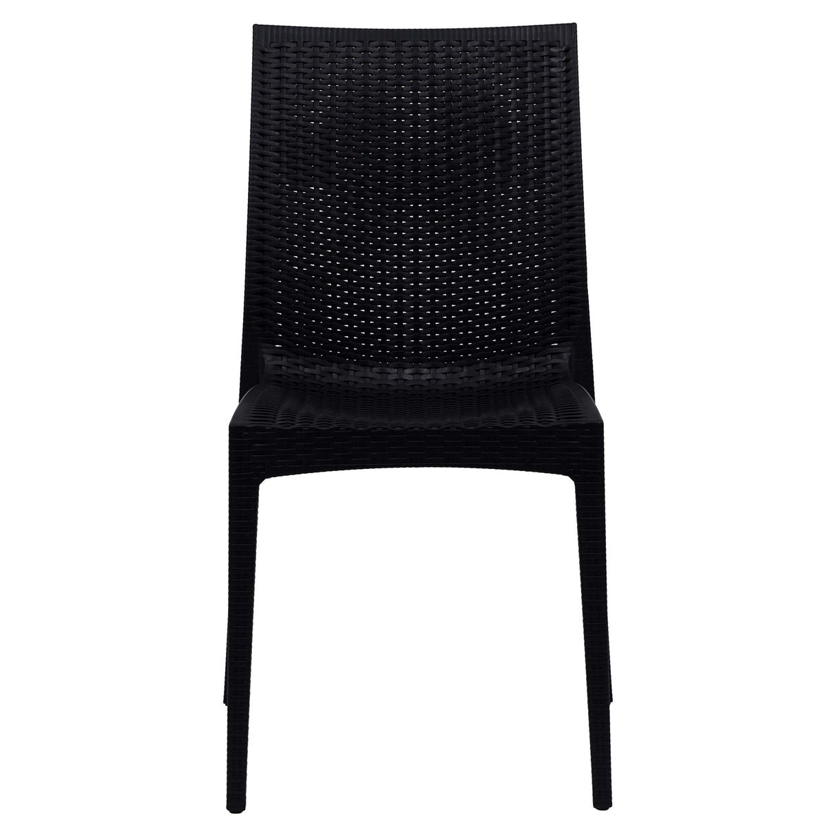 Modern Weave Design Mace Indoor/Outdoor Dining Chair (Set of 2), Black