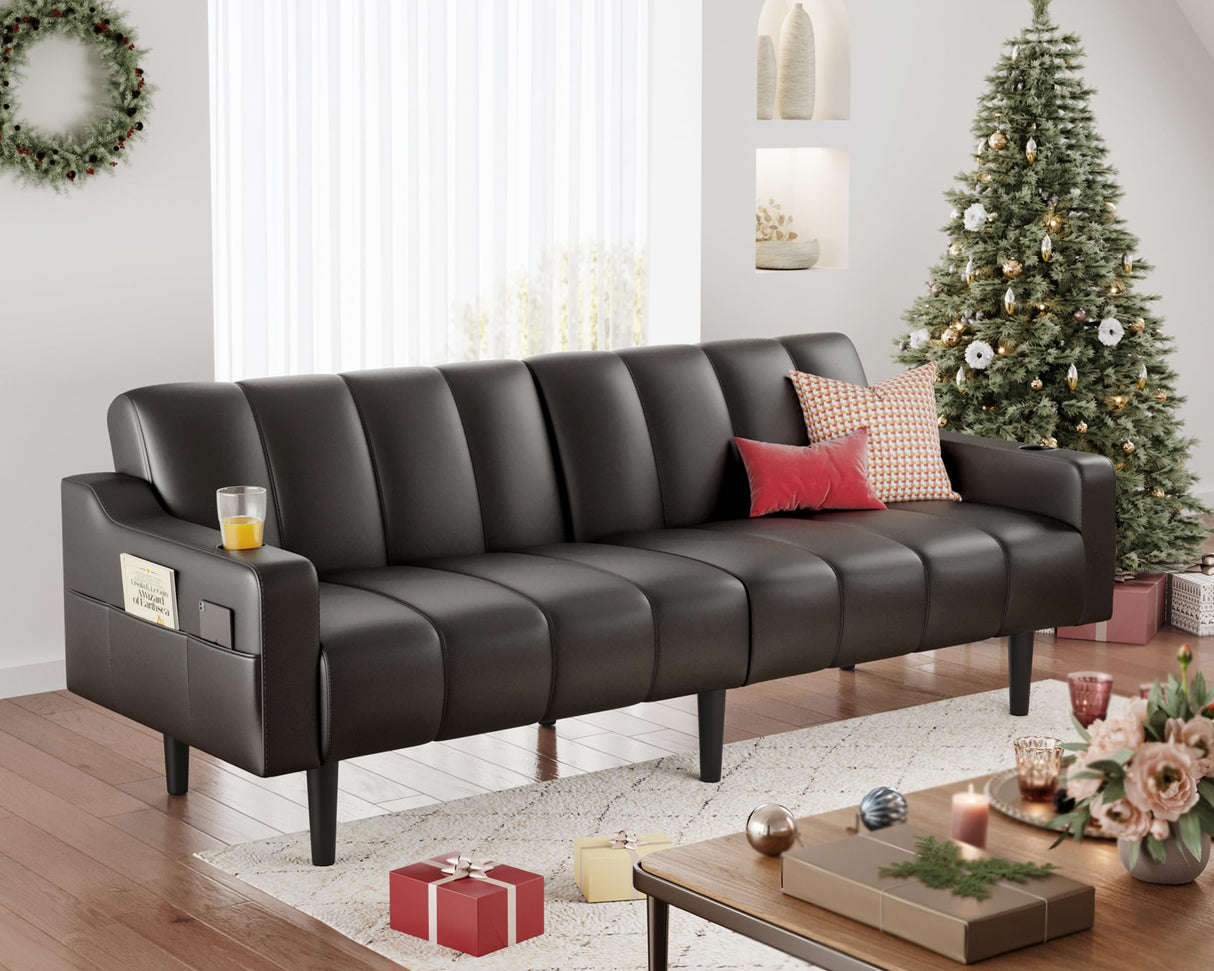 80'' Sleeper Sofa Couch, Small Splitback Loveseat