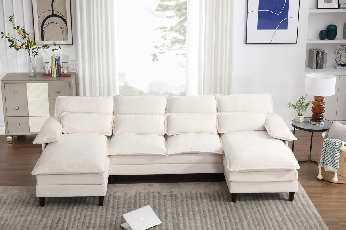 Sleeper Sofa&Couches with Thicked Cushion & Detackable Backrest Living Room