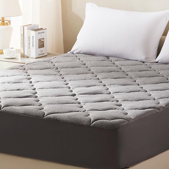 Twin XL Mattress Pad, Pillow Top Mattress Topper, Jersey Knit Mattress Cover