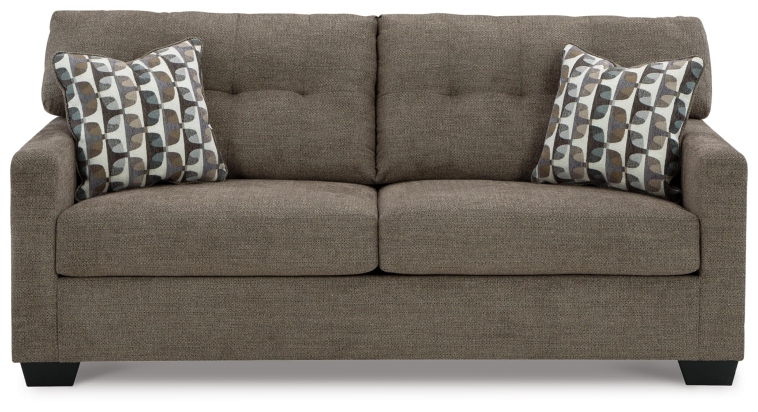 Mahoney Contemporary Tufted Sofa, Dark Brown