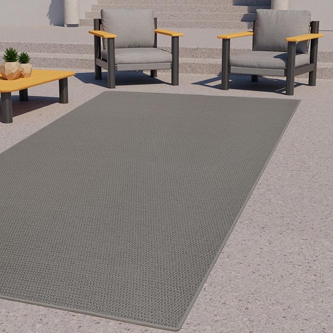 Outdoor Patio Rugs Indoor Outdoor Rug Mat Textilene Area Rug with Silicone Backing