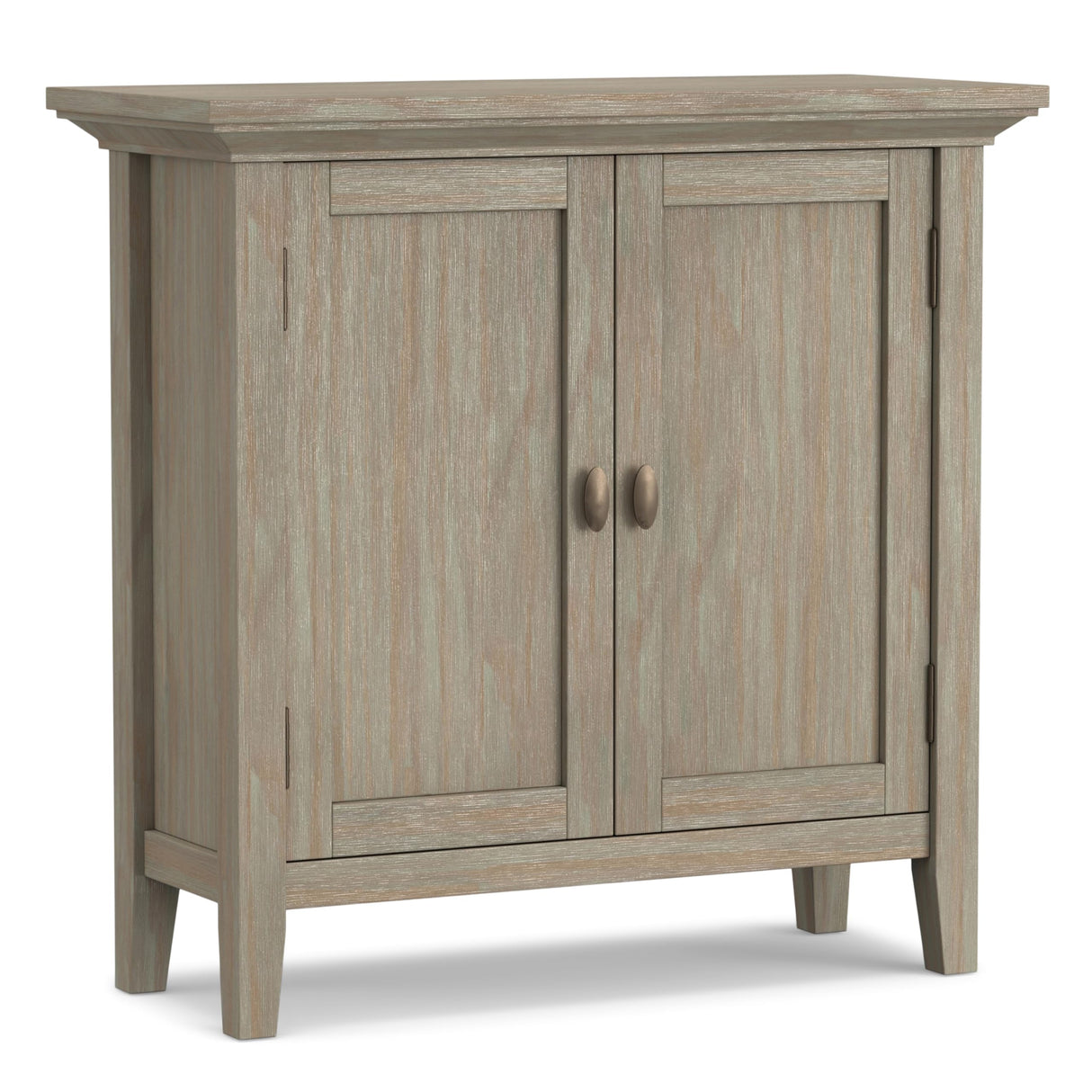 Redmond SOLID WOOD 32 inch Wide Transitional Low Storage Cabinet in Distressed Grey
