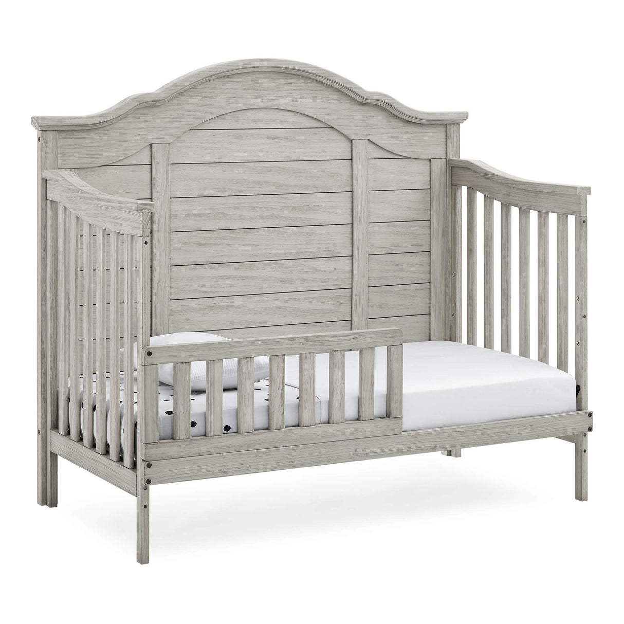 Simmons Kids Asher 6-in-1 Convertible Crib with Toddler Rail, Rustic Mist