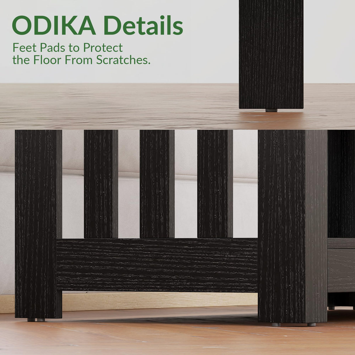 Wooden One Style Fits All Coffee Table - Black Coffee Table, 2-Tier Rectangular Table