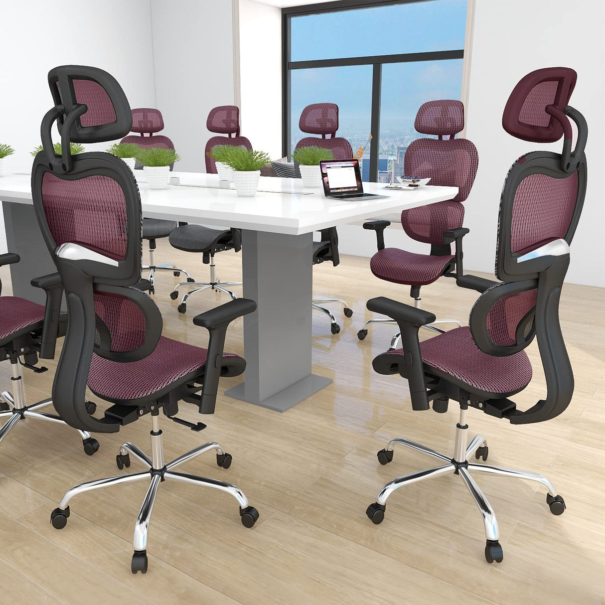 Tall Office 3D Armrests, Lumbar Support and Headrest, Adjustable Rolling