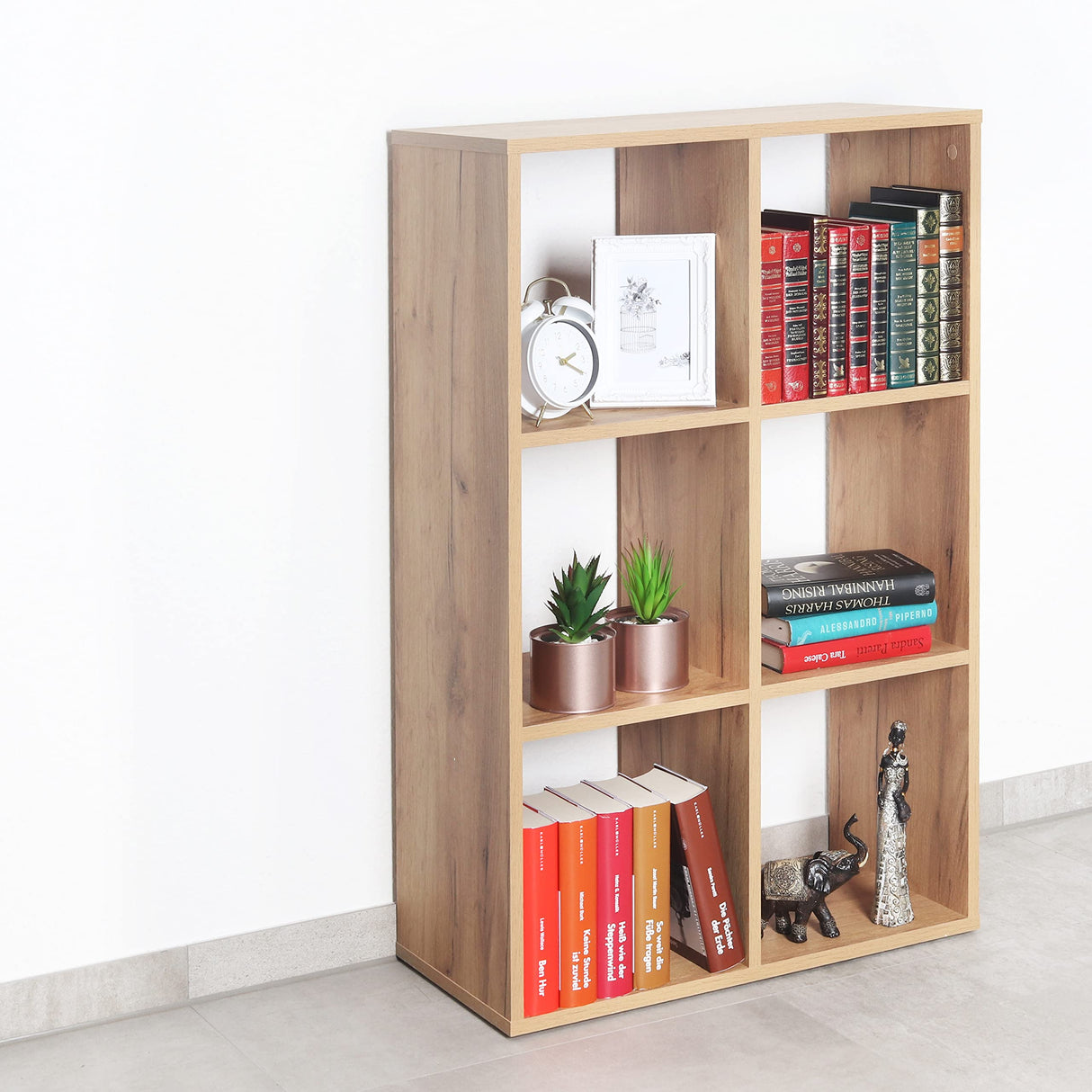 WM078-EG WM078-EG Wooden Standing Shelf, 97 x 65 x 30 cm, Oak Brown Shelf