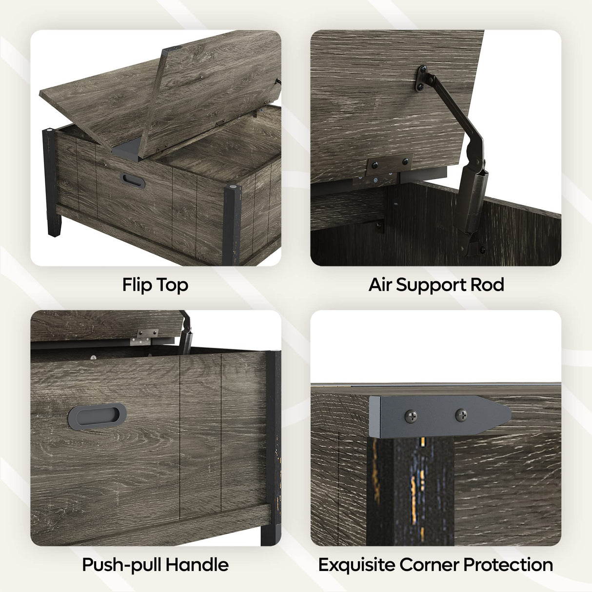 Square Coffee Table with Storage,Farmhouse Lift Top Coffee Wood Center Table Decor for Living Room Extra Large Hidden Storage,