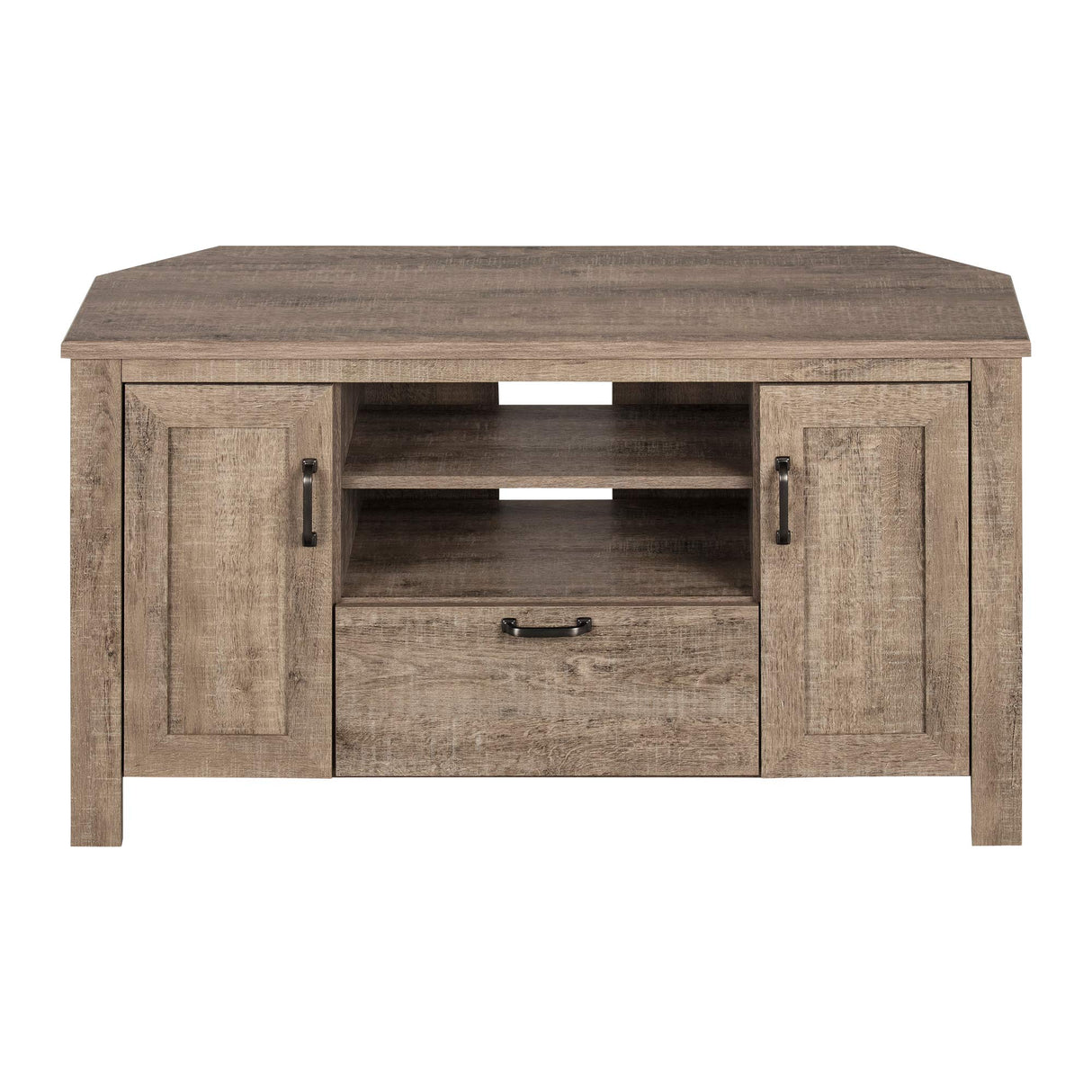 Lionel Corner TV Stand-Weathered Oak