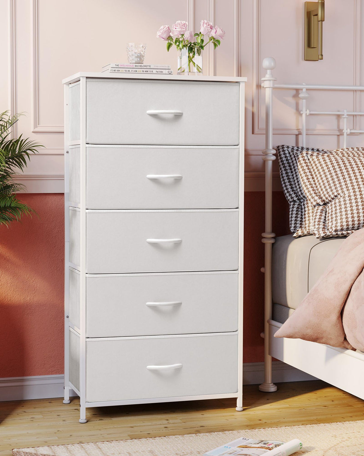 Vertical Dresser Storage Tower - Sturdy Steel Frame