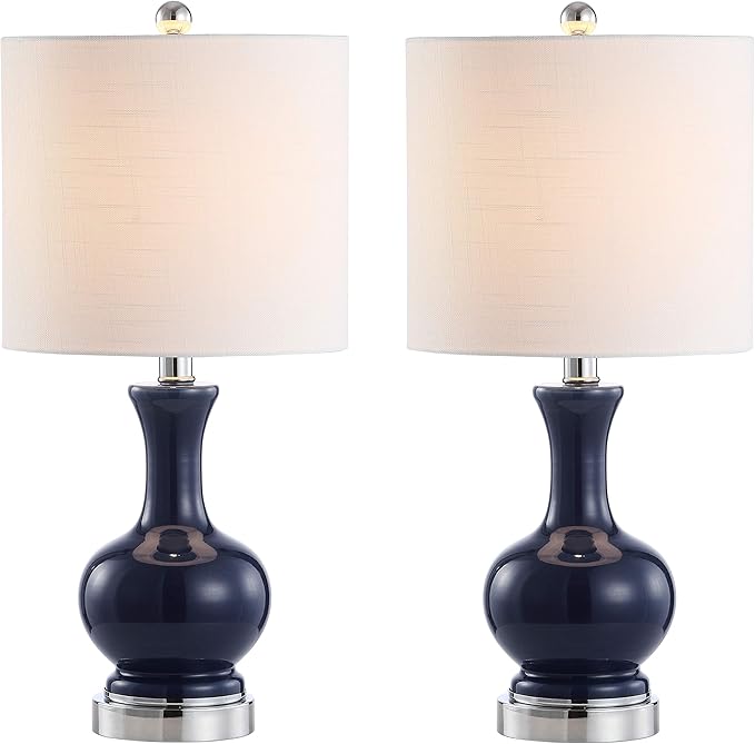 YL4033A-SET2 Set of 2 Table Lamps Cox 22" Glass/Metal LED Table Lamp Contemporary