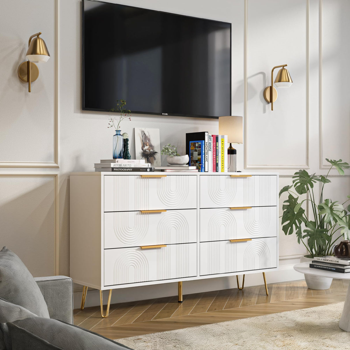 Drawer Dresser, Modern Wood Chest of Drawers, Storage Organizer Dresser for Bedroom