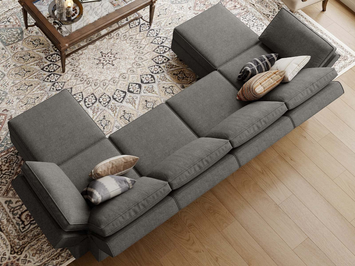 Shaped Sofa Modular Couch Reversible Storage Ottoman 6 Seater Sofa