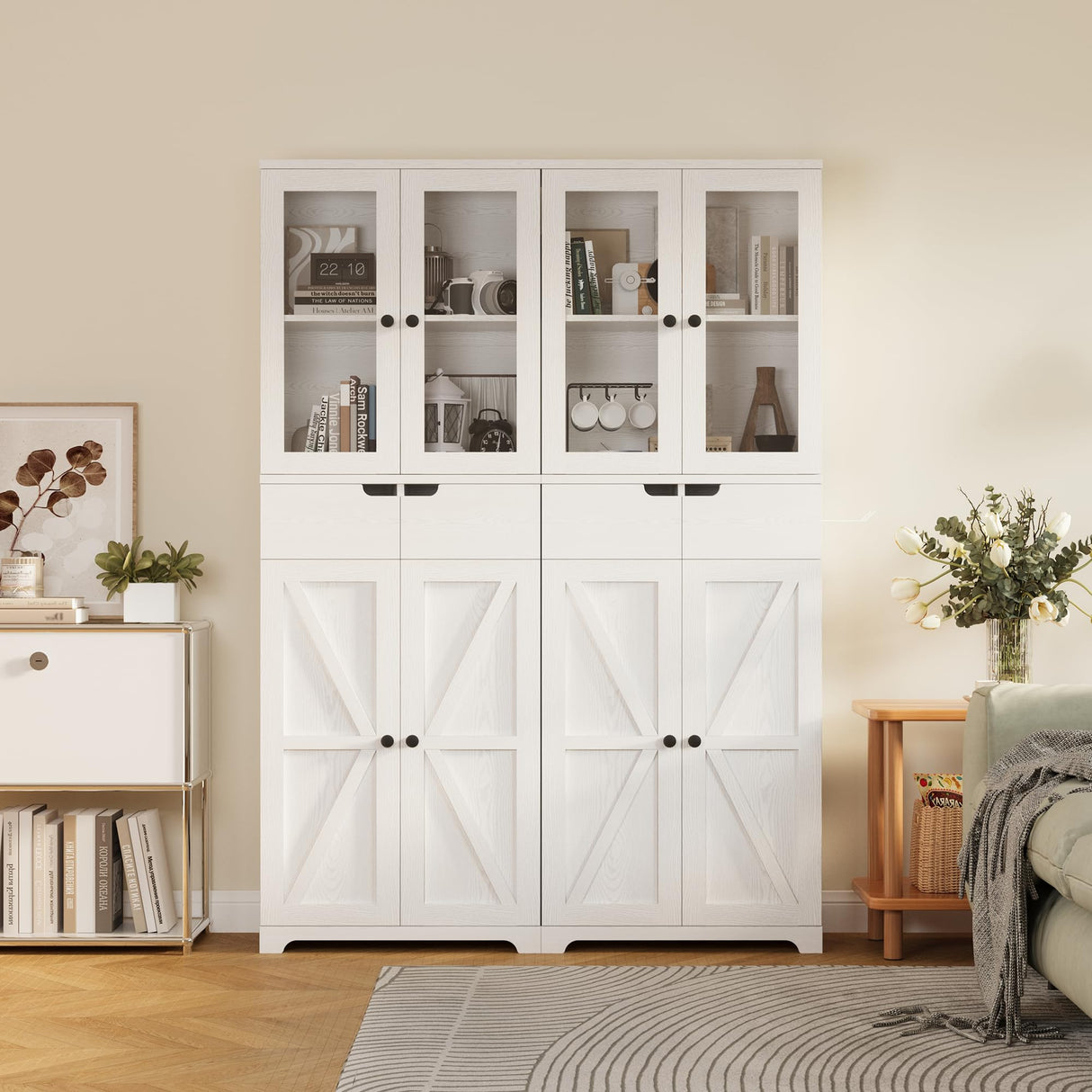 67" Tall Bathroom Storage Cabinet, Freestanding Floor Storage