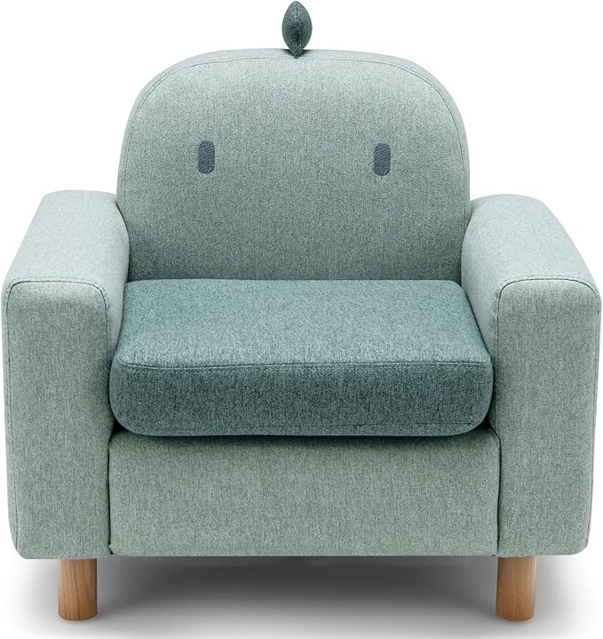 Kids Couch, Children's Cartoon Sofa Chair w/Wood Frame, Thick Cushion