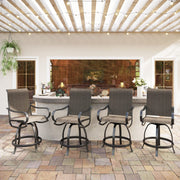 3 Pieces Acacia Wood Patio Furniture Set, PE Wicker Bistro Set