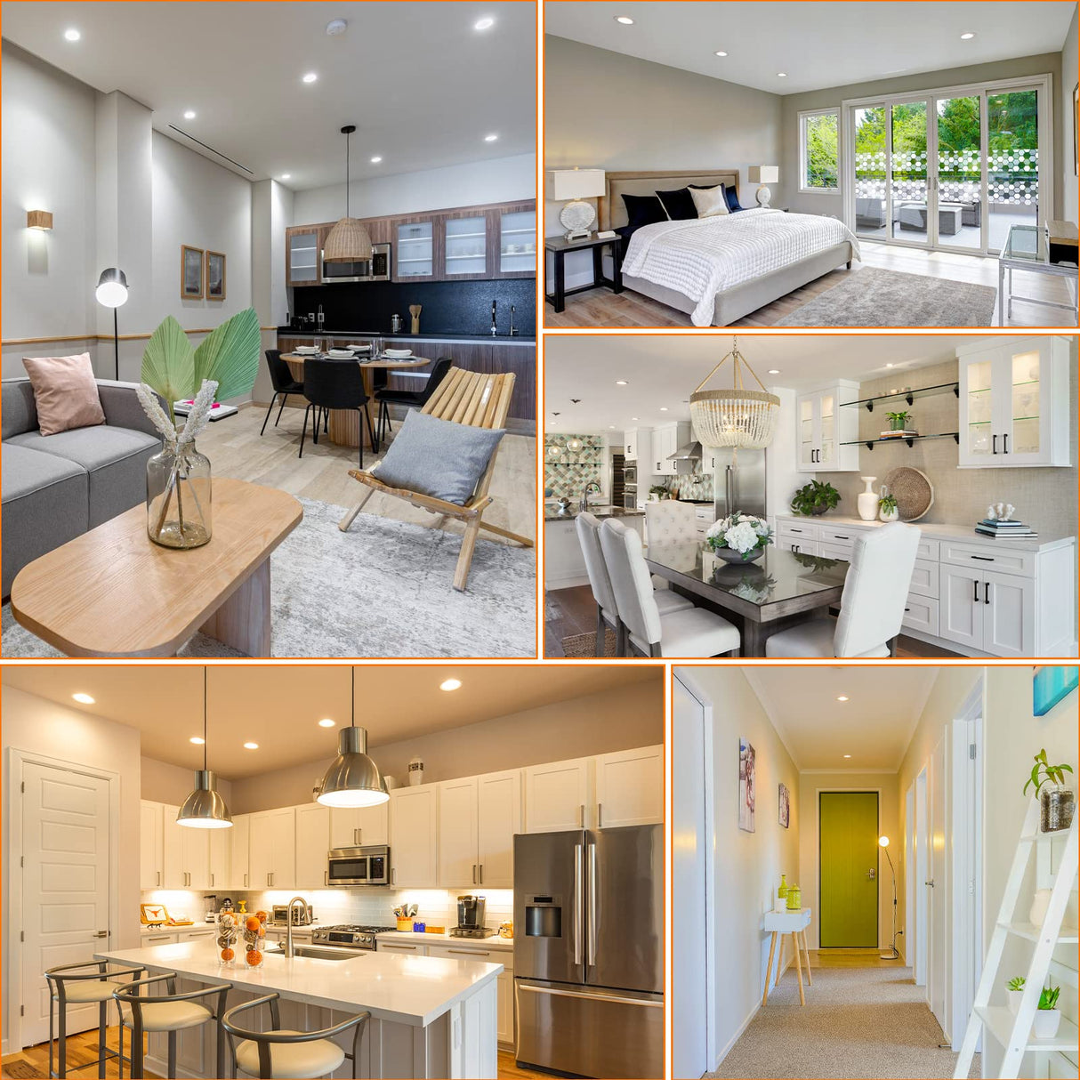 Brightever 12 Packs LED Recessed Ceiling Lights with Night Light, 6 Inch 5CCT Ultra-Thin Recessed Lighting 2700K/3000K/3500K/4000K/5000K Selectable, 12W=110W, 1100LM, Dimmable Canless Wafer Downlight