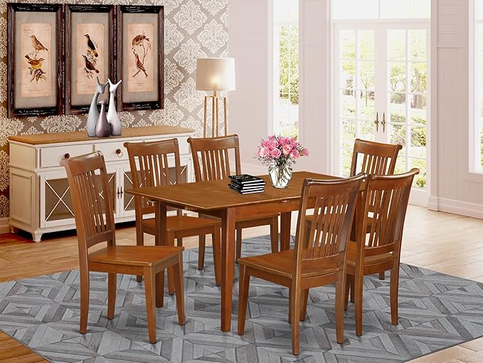 PSPO5-SBR-W 5 Piece Dining Set Includes a Rectangle Dining Room Table