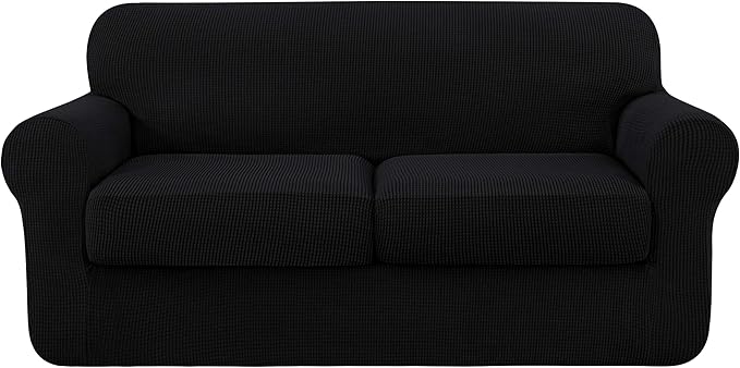 3 Piece Sofa Cover High Stretch Couch Slipcover for 2 Cushion Soft Sofa Slipcover