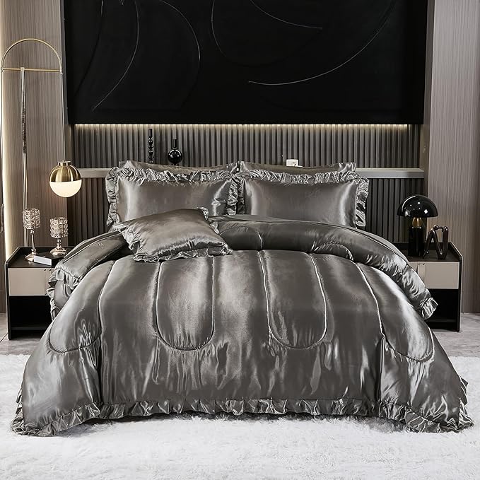 Comforter Set with Sheet Set Queen 8 Pieces Light Pink Bedding Set