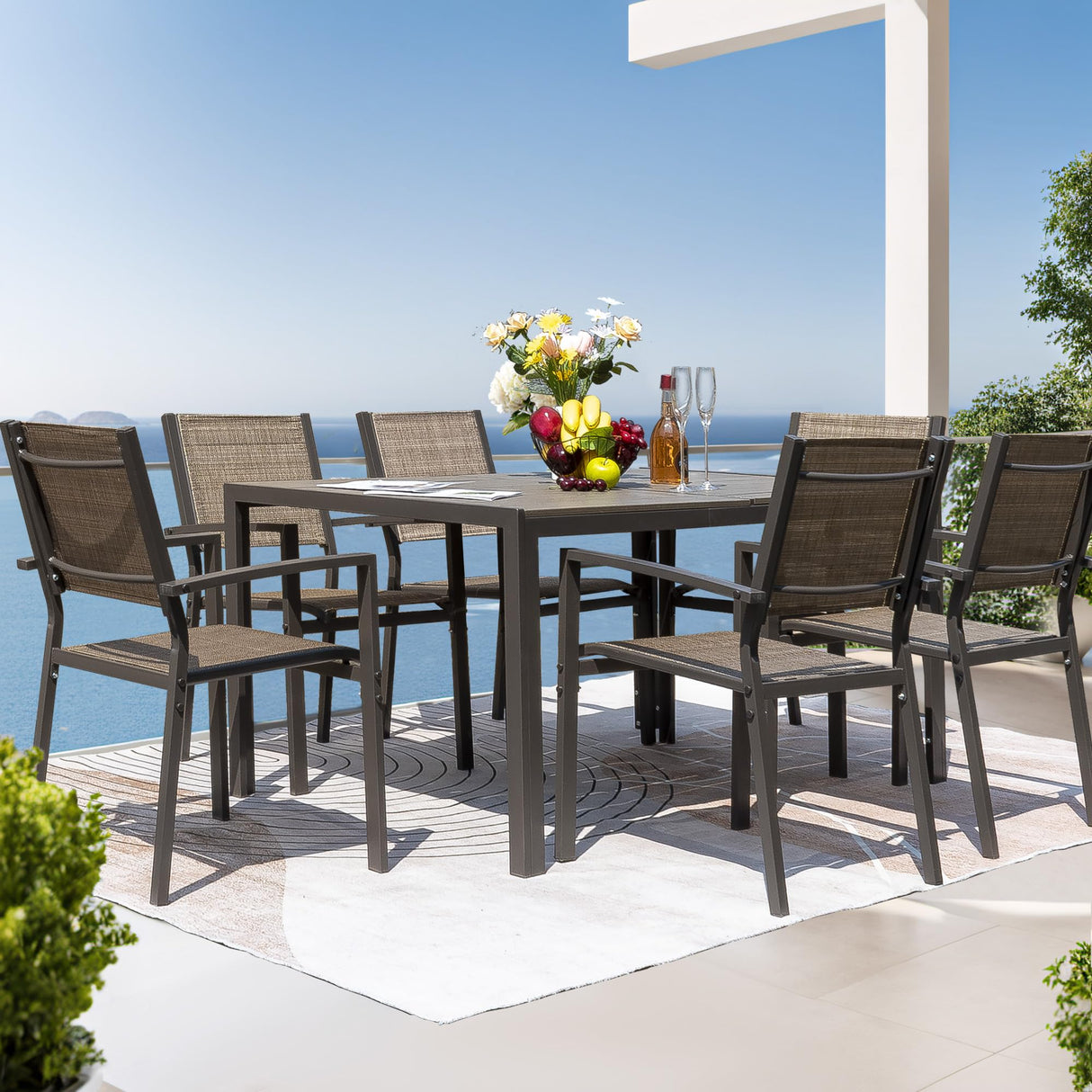Outdoor Dining Set 7 Piece Patio Furniture Set with Weather Resistant