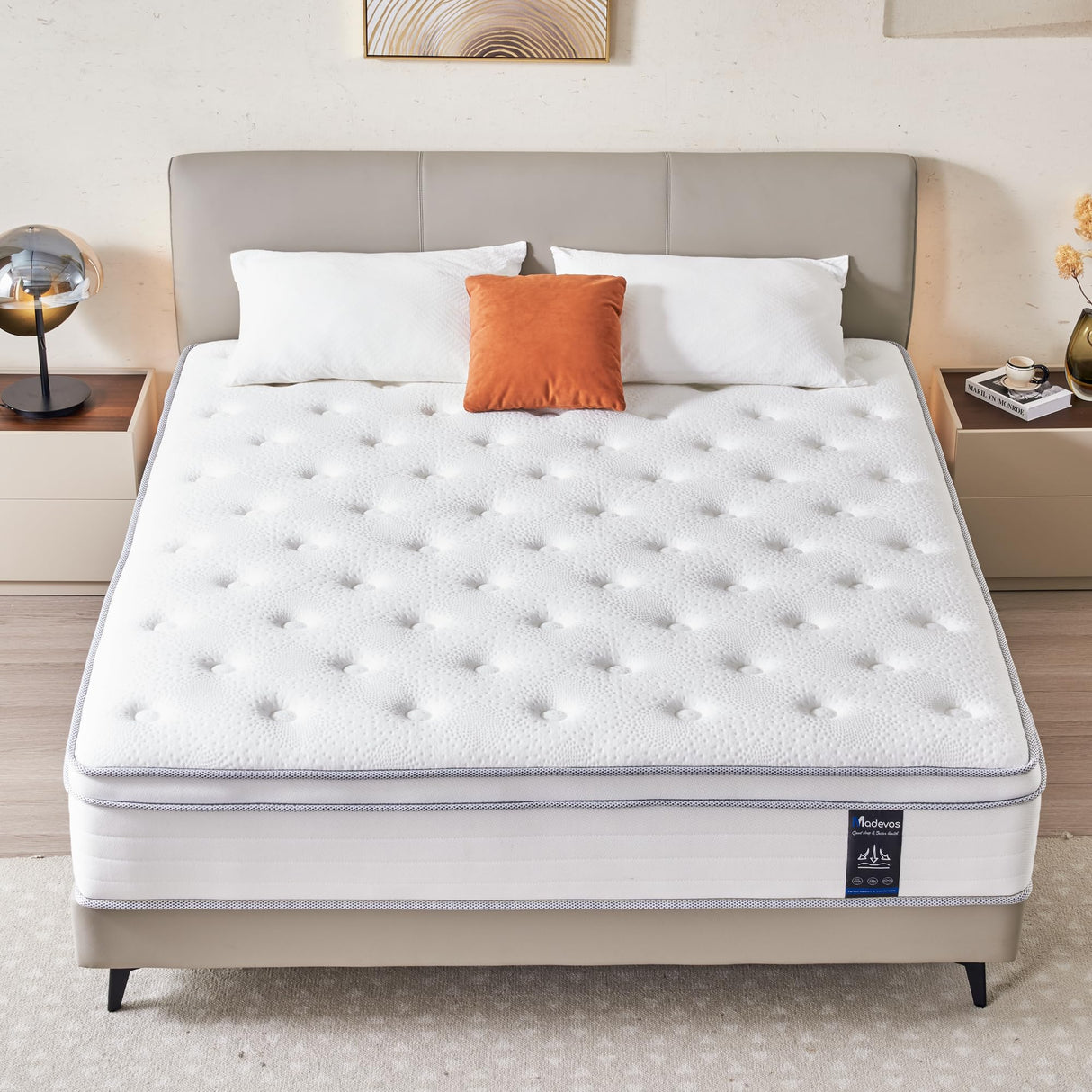 Queen Mattress, 12 Inch Hybrid Mattress in a Box, Memory Foam and Individual Pocket Springs