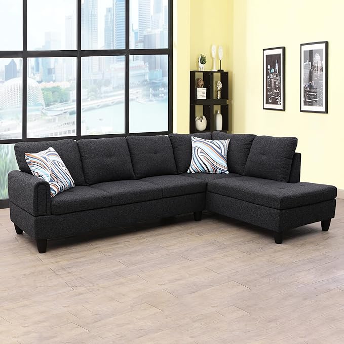 Couches for Living Room 2-Piece Modern Couch with Left Chaise Sectional Couch