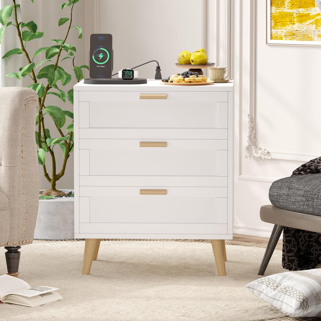 Nightstand with Charging Station, Night Stand