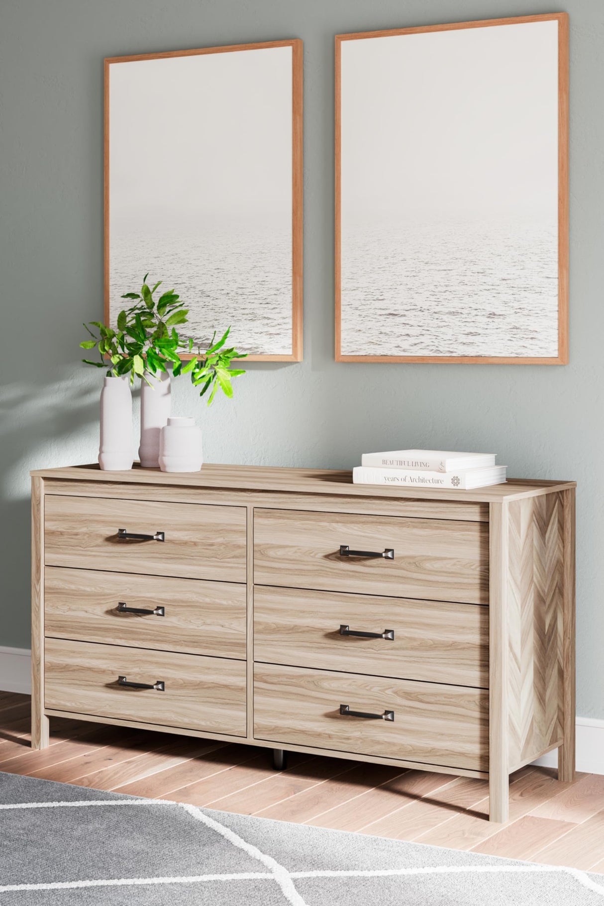 Battelle Mid-Century Modern 6 Drawer Dresser