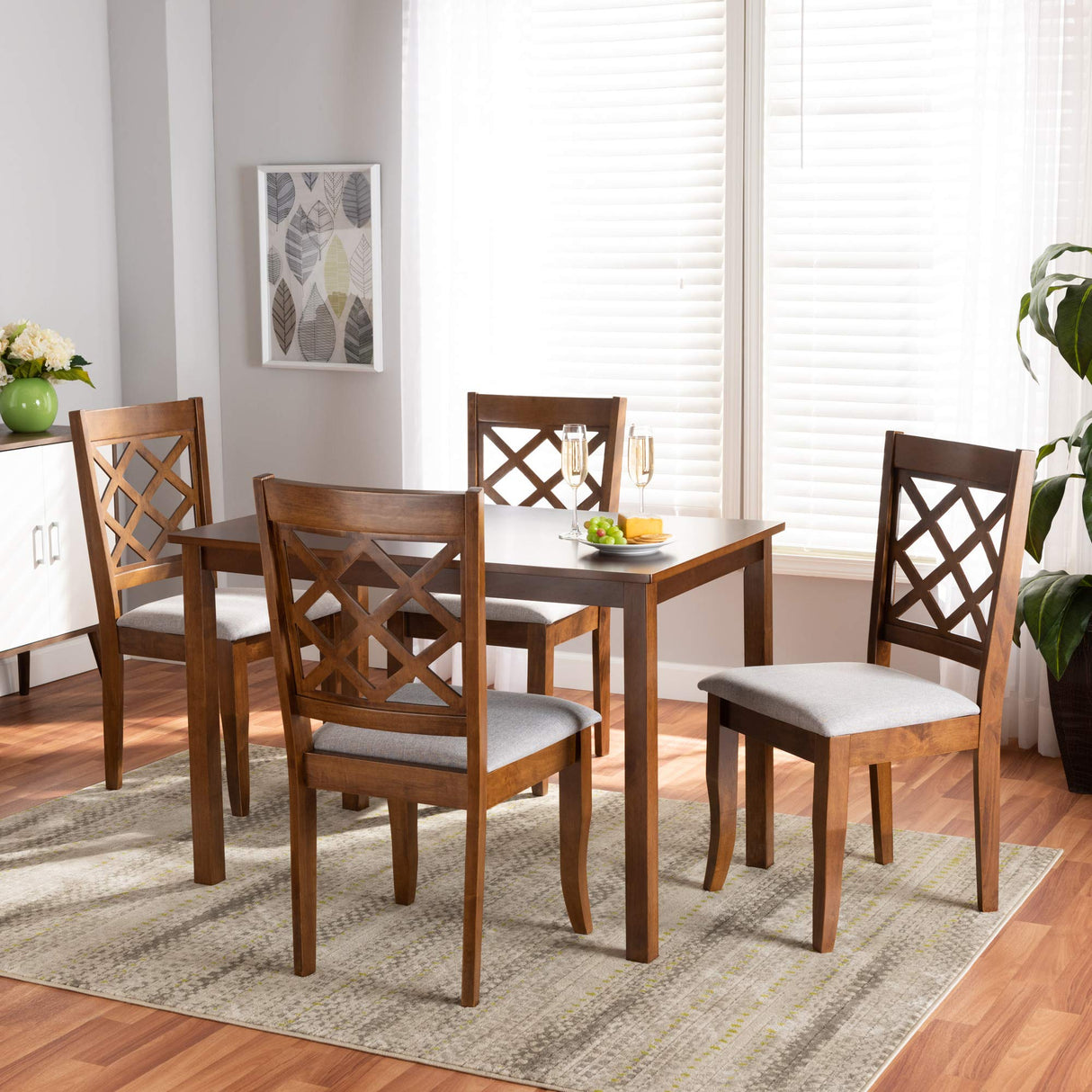 Dining Sets, Grey/Walnut