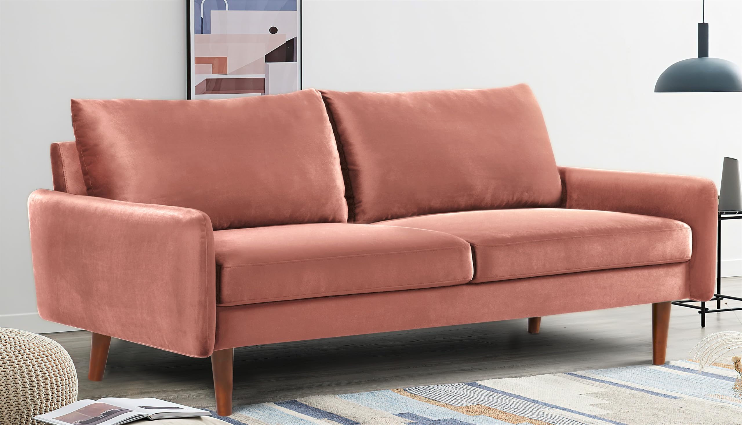 Kent Modern Velvet Sofa, Comfortable 3 Seater Couch for Living Rooms and Small Spaces
