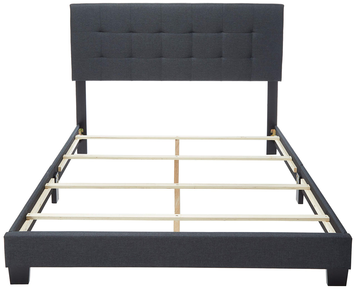 Elaina Modern and Contemporary Charcoal Grey Fabric Bed