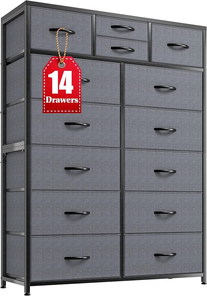 Pink Dresser, Dresser for Bedroom with 12 Drawers