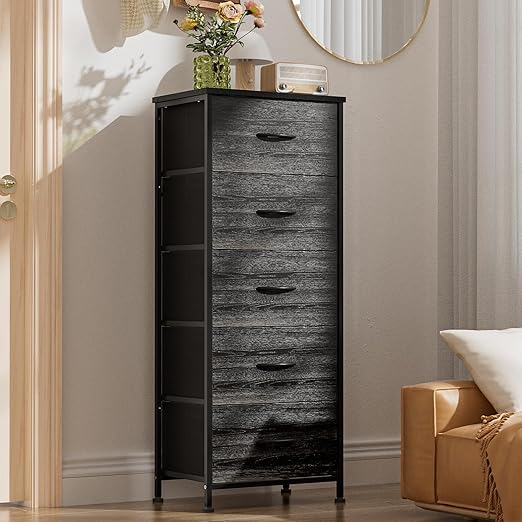 White Tall Dresser for Bedroom, Vertical Storage Tower Unit