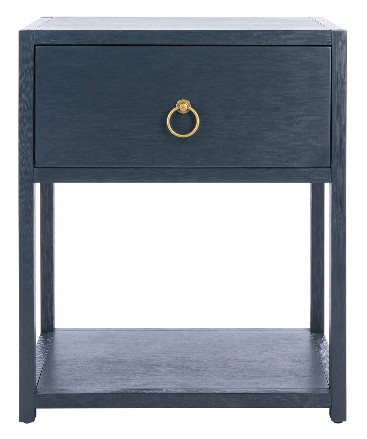 Home Collection Yudi Navy and Gold 1-Drawer Nightstand