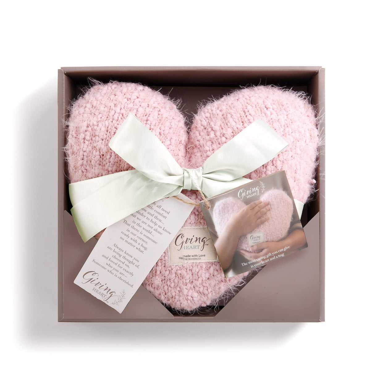 Pale Pink Soft Heart Shaped 10 x 11 inch Plush Polyester Decorative