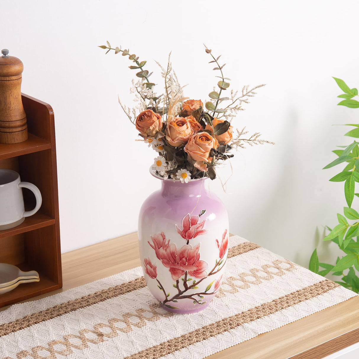 Ceramic Vase for Home Decor, Hand Painted Modern Vase Decor, Home Decorative Vase