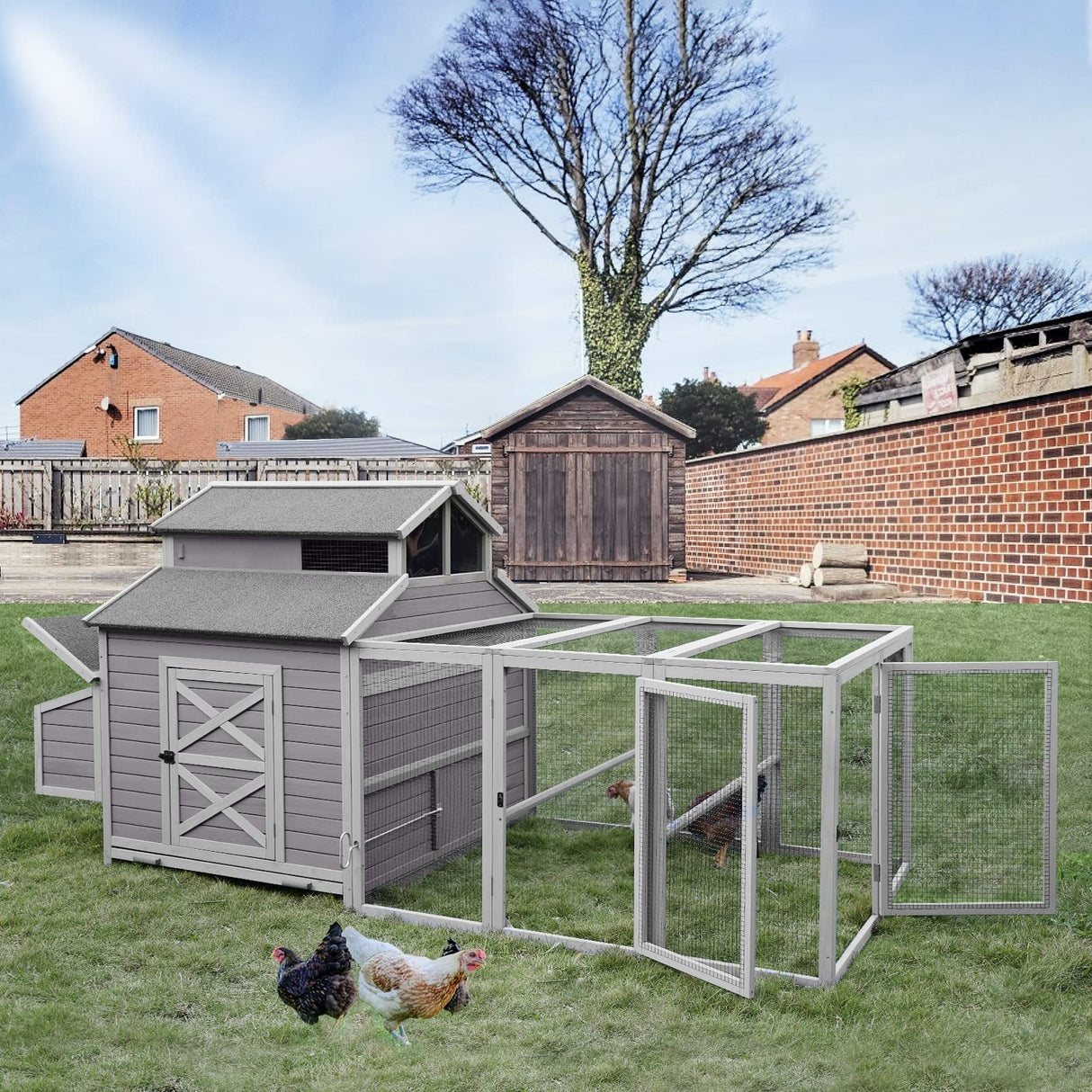 Super Large Outdoor Wooden Chicken Coop Hen House Poultry Cage