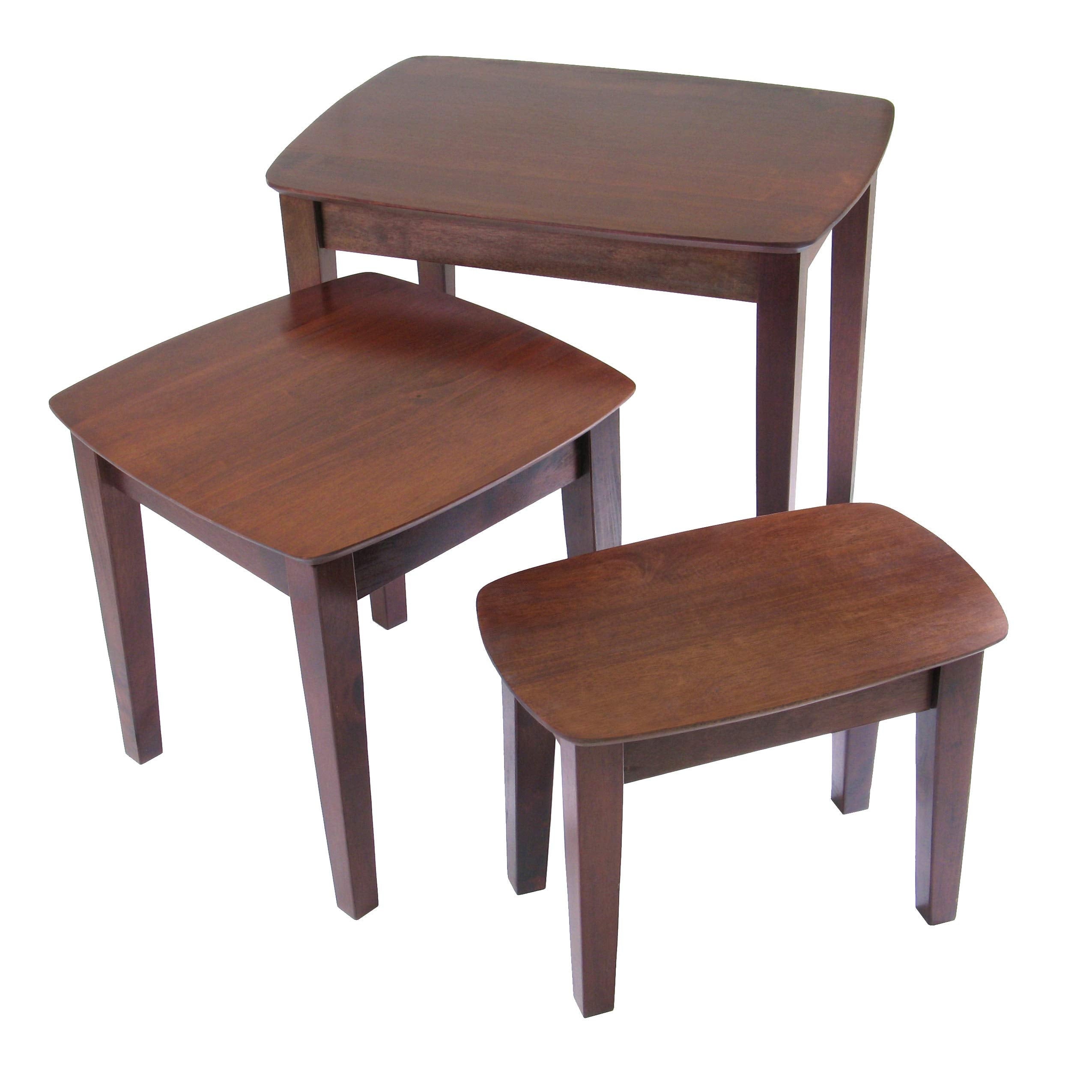 Nesting Tables, 21.9"H, 17.9"H, 14"H, Walnut