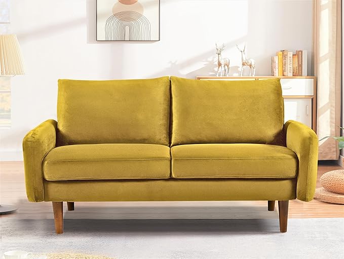 Kent Velvet Loveseat Sofa for Modern Living Rooms and Compact Spaces