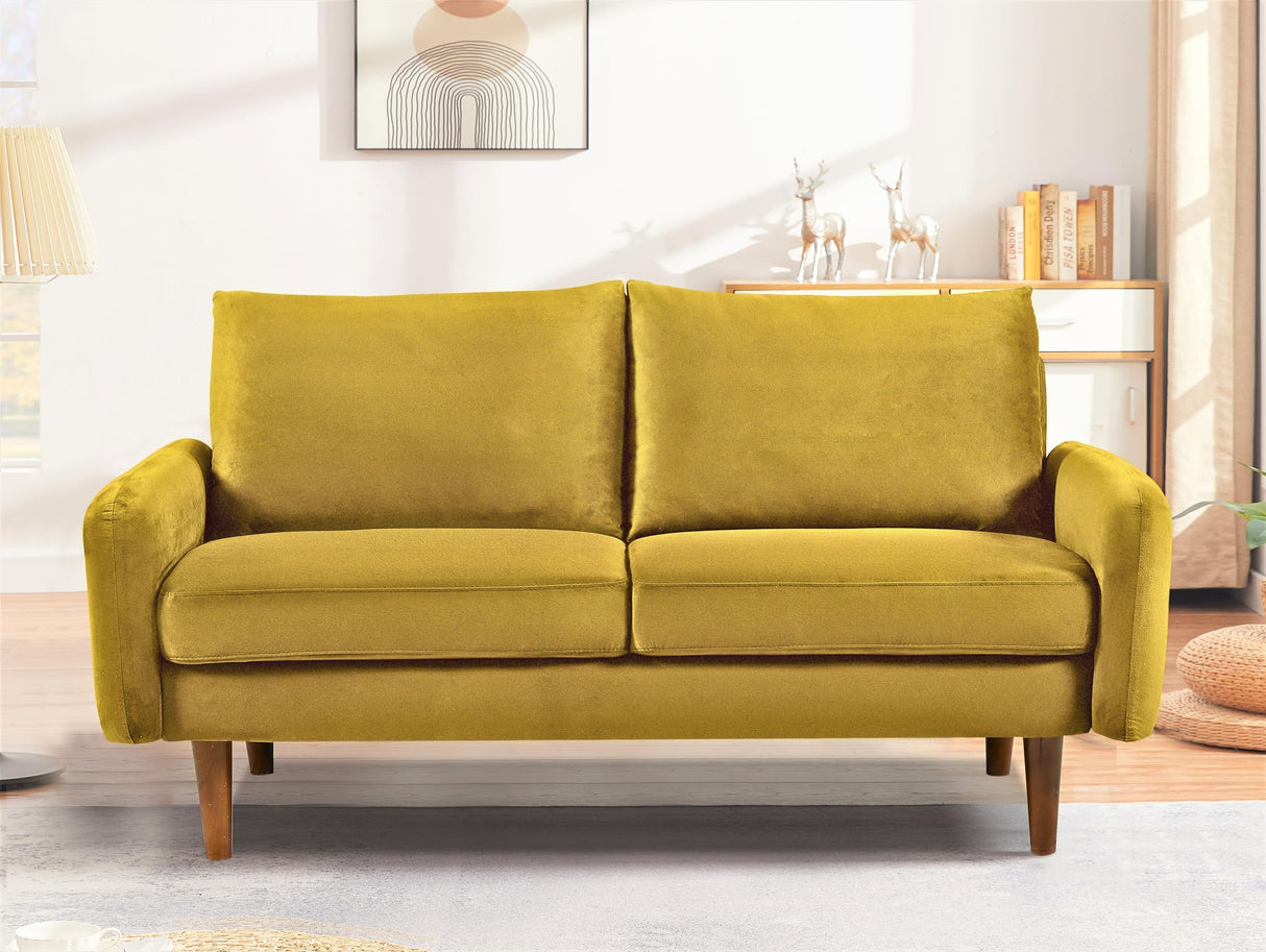 Furniture Direct Kent Velvet Loveseat Sofa for Modern Living Rooms and Compact Spaces