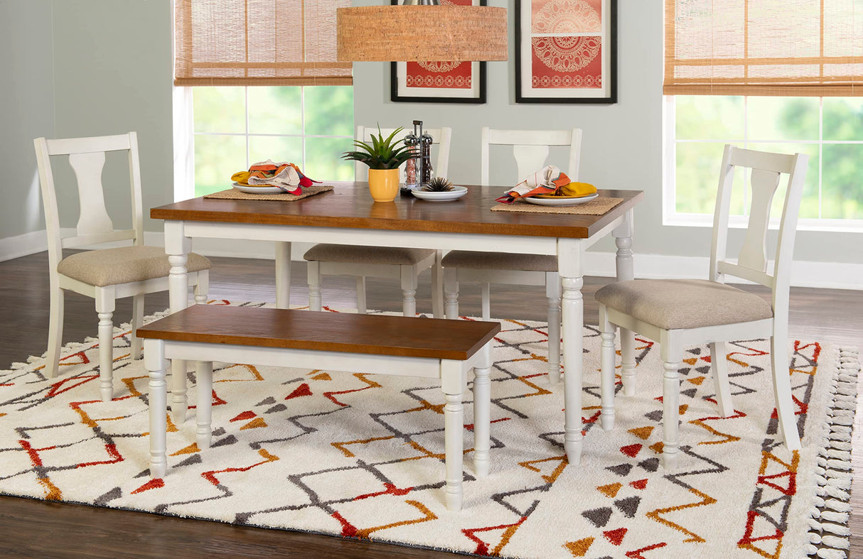 Six Piece Set, White & Honey Brown