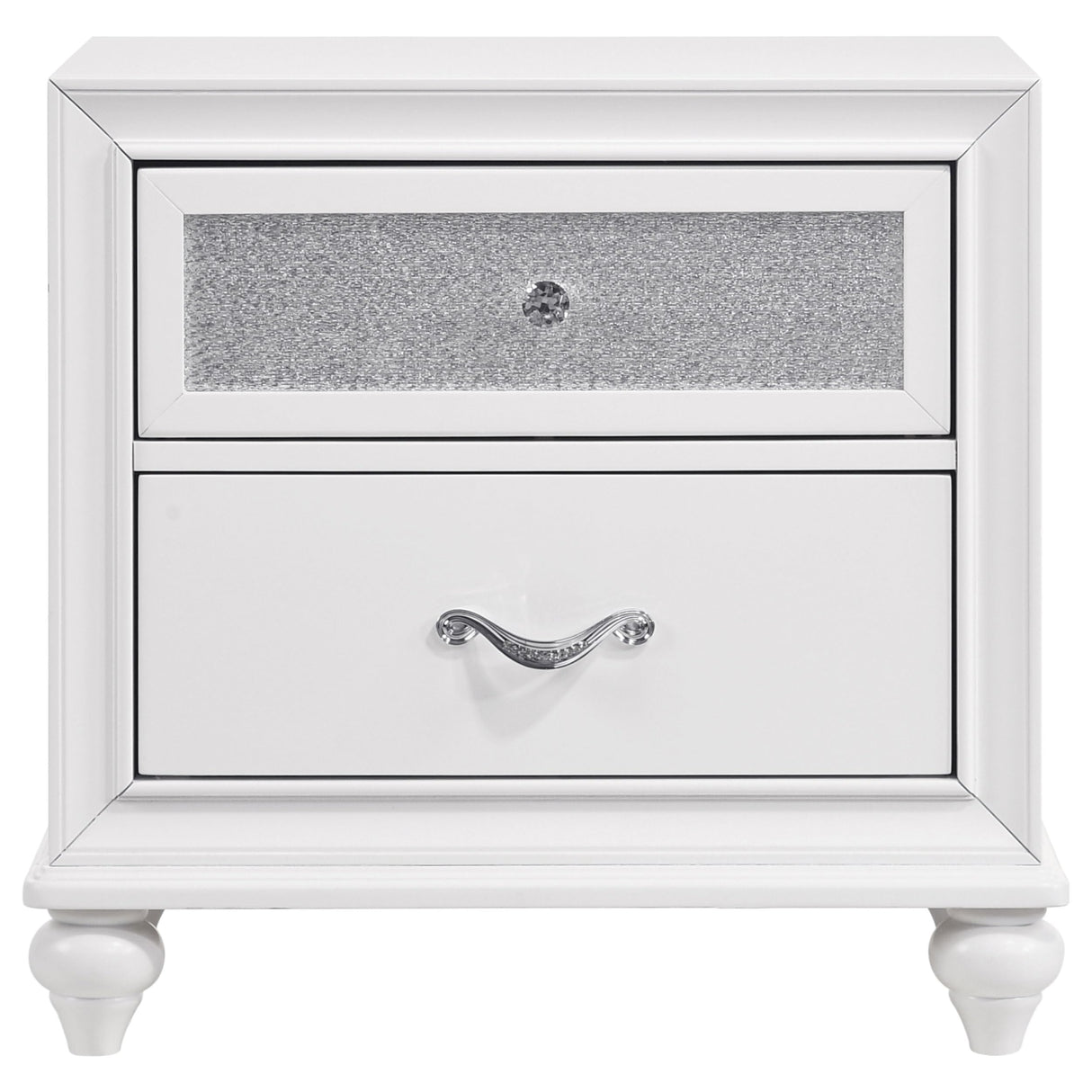 Barzini Modern Classic Wood 2-Drawer Bedroom Nightstand