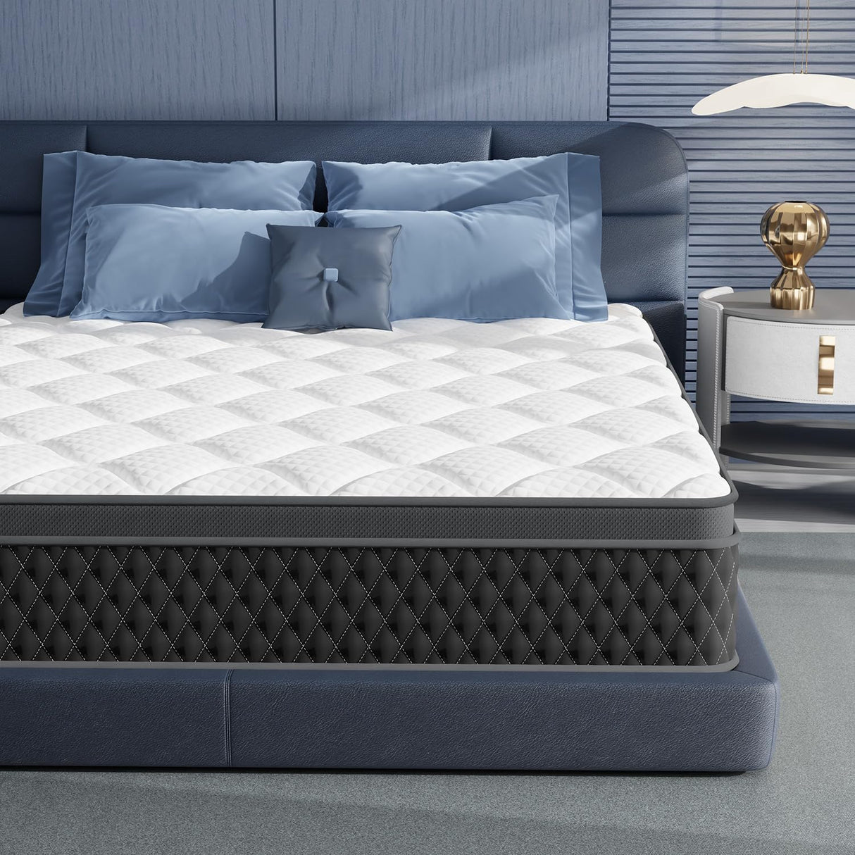 King Size Mattress, 12 Inch Hybrid Mattress with Memory Foam and Individual Pocket Springs